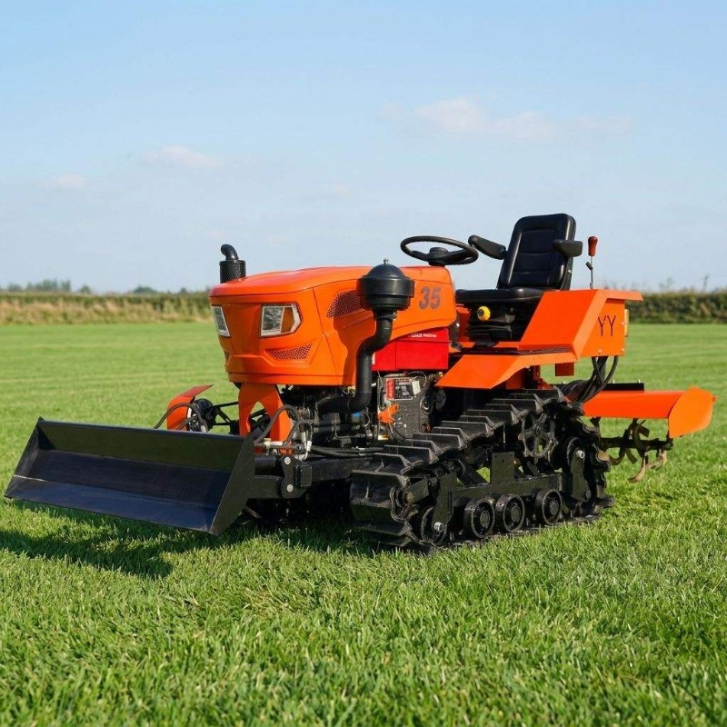 Agriculture Farming Equipments - Trattore Cingolato 4WD con Fresa Rotante